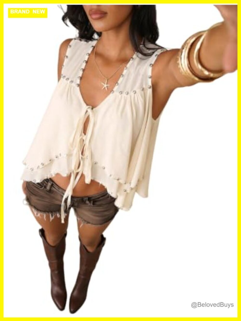 SOLY HUX Womens Y2K Grunge Mesh Crop Top Sleeveless Asymmetrical Blouse